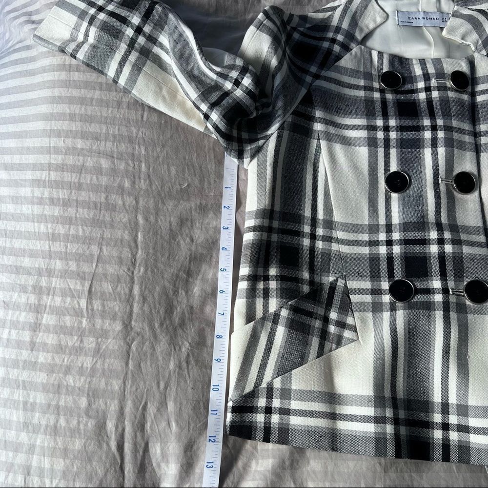 Zara plaid tartan double breasted jacket - Picture 8 of 16